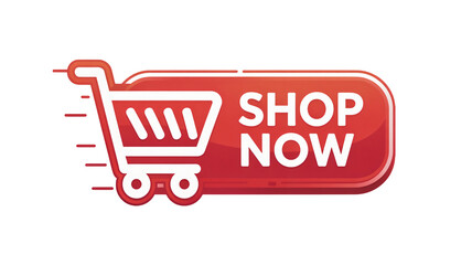 Urgent call to action fast shopping cart icon with shop now button