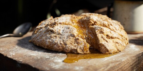 Australian Damper bush bread with golden syrup