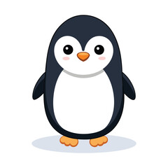 Charming cartoon penguin illustration, featuring a friendly and adorable Antarctic bird character