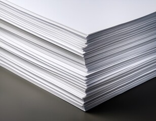 neat stack of white paper sheets for printing or writing purposes