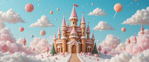 Gingerbread Candy Castle Dreamscape © Sittichai