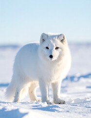 Naklejka premium Arctic fox in snowy landscape