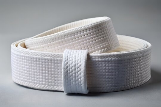 Closeup of a white belt for martial arts mockup image - Powered by Adobe