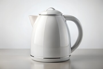 Fototapeta premium White electric kettle isolated on white background mockup image