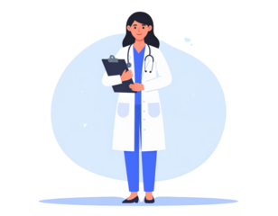  Doctor Holding Clipboard for Annual Health Check-Up