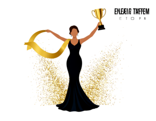 Beauty Queen Silhouette Holding Trophy