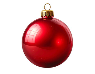  Shiny Red Christmas Ball Ornament with Golden Cap