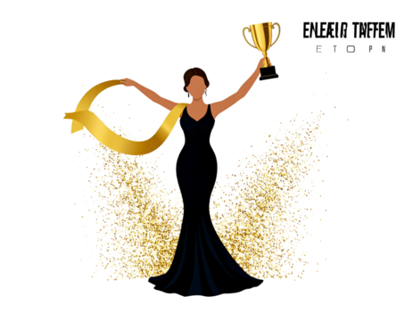  Beauty Queen Silhouette Holding Trophy
