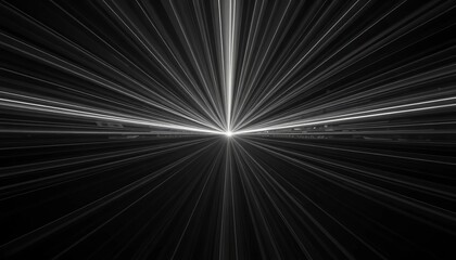 Fototapeta premium Abstract background of monochrome light rays emanating from a central point , focus, design
