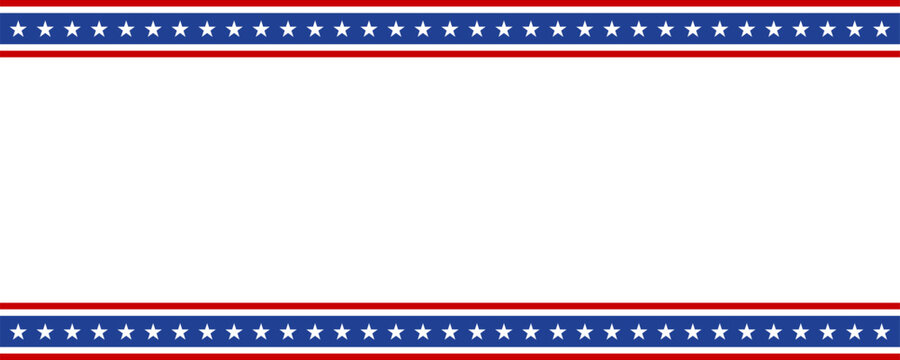 Red and blue stripped line stars on blank background template. America 4th of July Memorial or Independence day theme wallpaper.	
