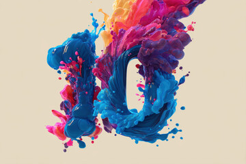 Vibrant color splash forming number ten