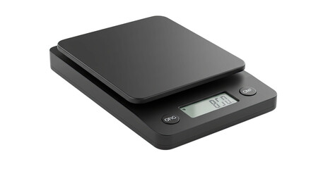 Sleek black digital kitchen scale for precise weighing.