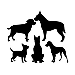 silhouettes of dogs