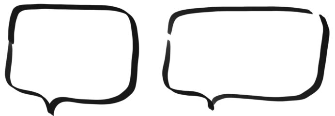 手書きのやわらかい横長のふきだしフレーム