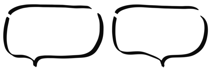 手書きのやわらかい横長のふきだしフレーム