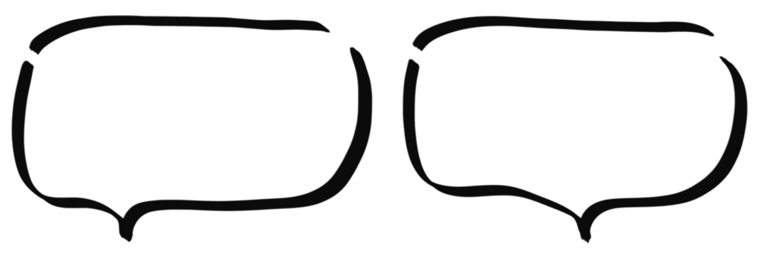手書きのやわらかい横長のふきだしフレーム