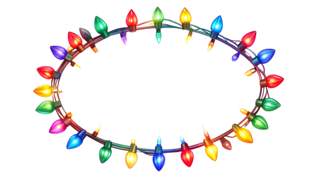  Festive Holiday Lights, Isolated on Transparent Background PNG