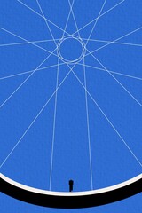 road bike front area. minimalism retro style.  cycling abstract vector illustration