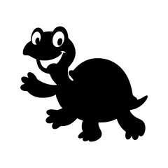 Fototapeta premium A Friendly and Playful Silhouette of a Smiling Terrapin