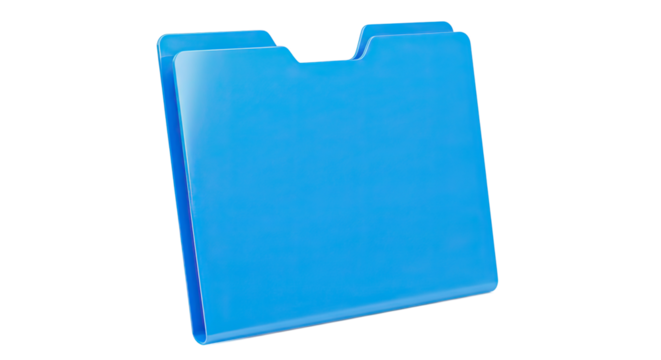 Blue Folder Icon Representing Digital File Organization and Management.