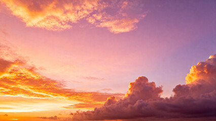 Sunset sky with colorful clouds