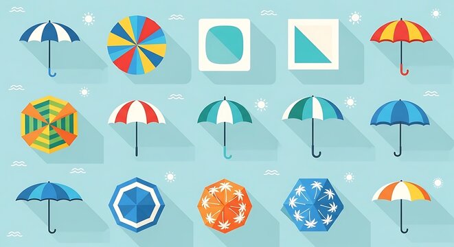 Colorful Umbrella Designs for Various Purposes.