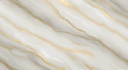 Elegant White Marble Texture with Gold Veins Background