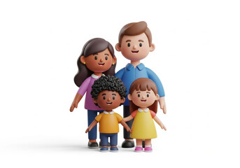 Happy diverse family portrait with parents and children