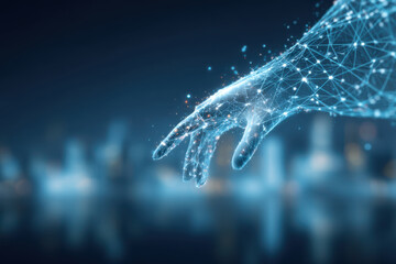 Digital hand reaching out in connection