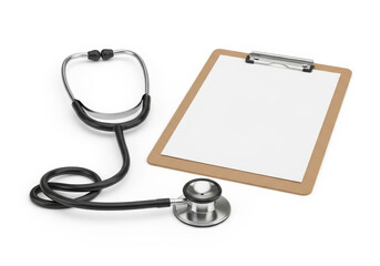 Stethoscope clipboard paper medical concept calm