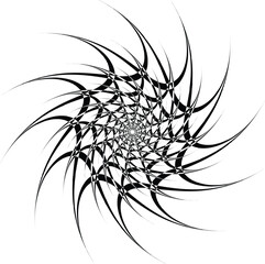 a black and white mandala, a symbolic diagram with spiritual significance. 
