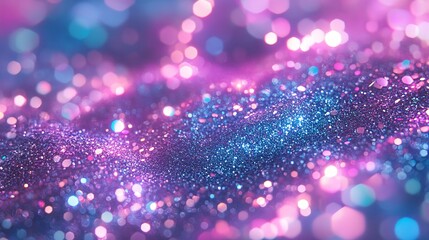 Glittering specks shine with vibrant color transitions from blue to purple in a dazzling display.