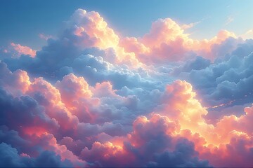 sunset sky with cloud pattern 