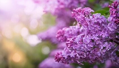 Obraz premium purple lilac flowers blossom in garden spring background
