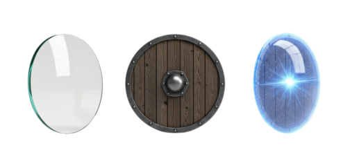 Three Distinct Shield Designs Modern Rustic and Futuristic Cutout.png