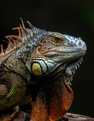 Obraz premium Close Up of a Colorful Iguana.