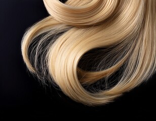 Naklejka premium blonde hair on a black background
