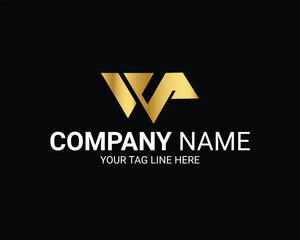 Obraz premium WP Typography Logo Creative Business Branding Icon, WP Creative Letter Logo Design Professional Company Identity