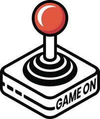 Retro Arcade Joystick with Game On Text gaming