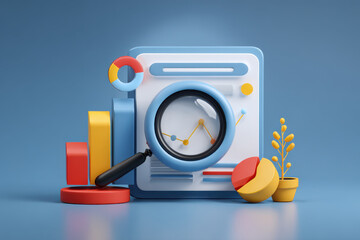 Business display with magnifying glass so inspiring