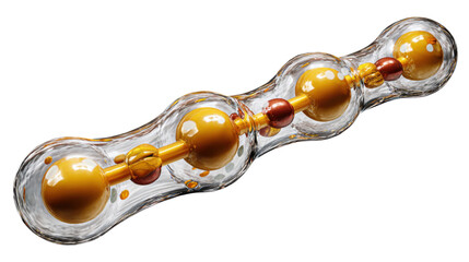 Molecular Chain Illustration: Intricate 3D rendering of a vibrant molecular chain structure, showcasing the complex beauty of scientific elements.