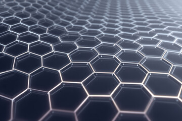 Abstract hexagons in clean, precise pattern show grace