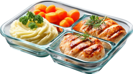 Delicious Meal Ready to Eat: A vibrant, appetizing meal arranged on a compartmentalized dish, inviting a culinary experience and embodying the art of balanced, home-cooked food.