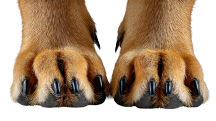 Dog Paws: A close-up view of a dog's paws, showcasing the texture, claws, and pads, representing the unique anatomy and characteristics of a loyal companion.