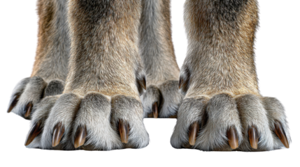Close-up Canine Paws: An intimate view of a canine's paws, showcasing intricate details, texture, and the unique characteristics of each paw, offering a glimpse into the animal's natural anatomy.