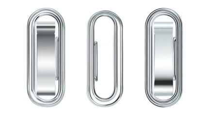 Three Silver Oval Door Handles