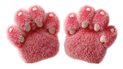 pair of pink knitted mittens