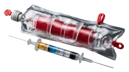 syringe with blood