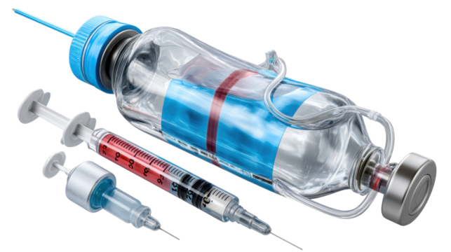 syringe with blood