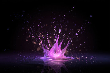 Radiant splash of liquid particles exudes excitement